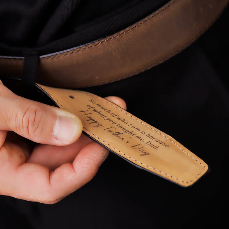 Ceinture en cuir personnalisée simple avec pointe gravée