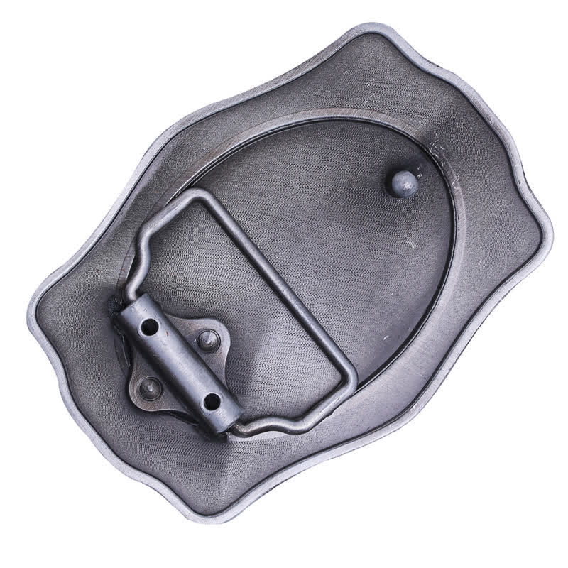 Ceinture en cuir avec boucle personnalisée en argent antique et monogramme - image 4