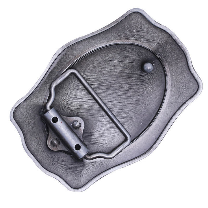 Ceinture en cuir avec boucle personnalisée en argent antique et monogramme - image 4