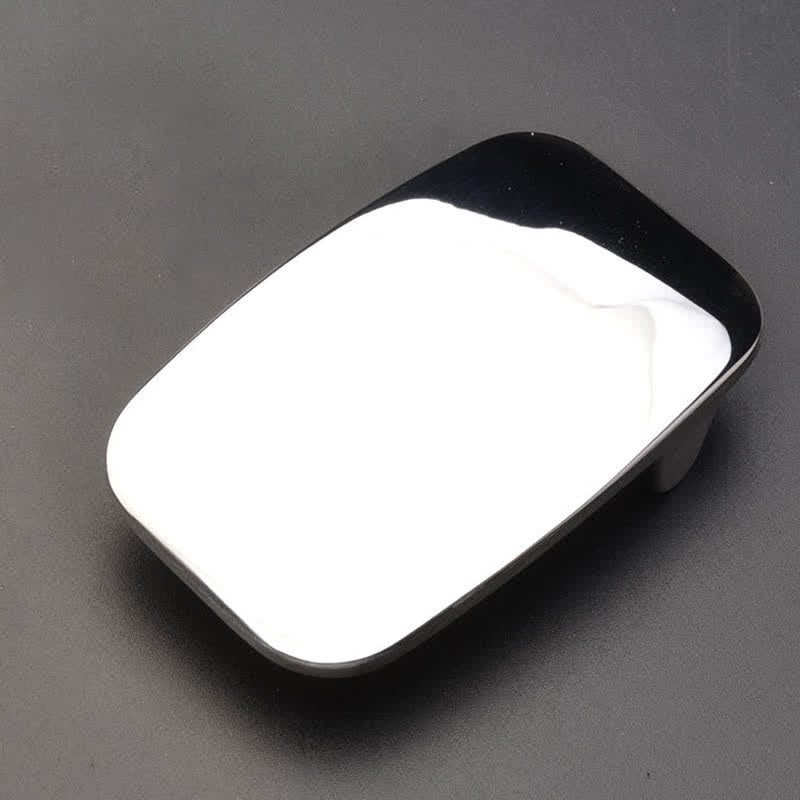 Ceinture en cuir avec boucle en acier inoxydable et monogramme personnalisé simple - Miroir Argent - Sans ceinture - Ceinture non incluse - image 5