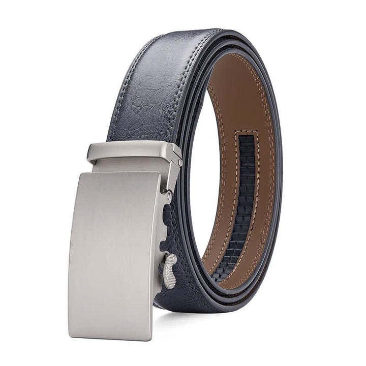 Ceinture en cuir mat vierge à boucle automatique et motif craquelé