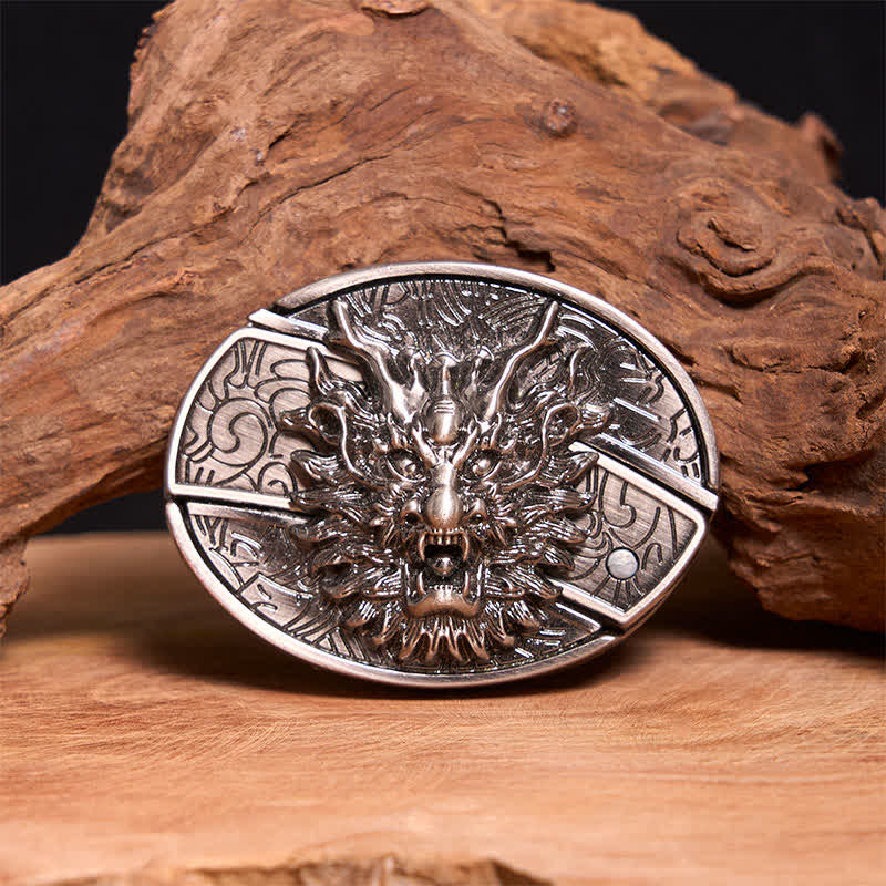 Ceinture en cuir pour homme avec couteau pliant caché Brave Dragon