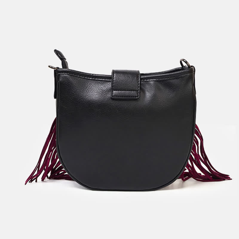 Sac bandoulière à franges pour femme à motifs aztèques