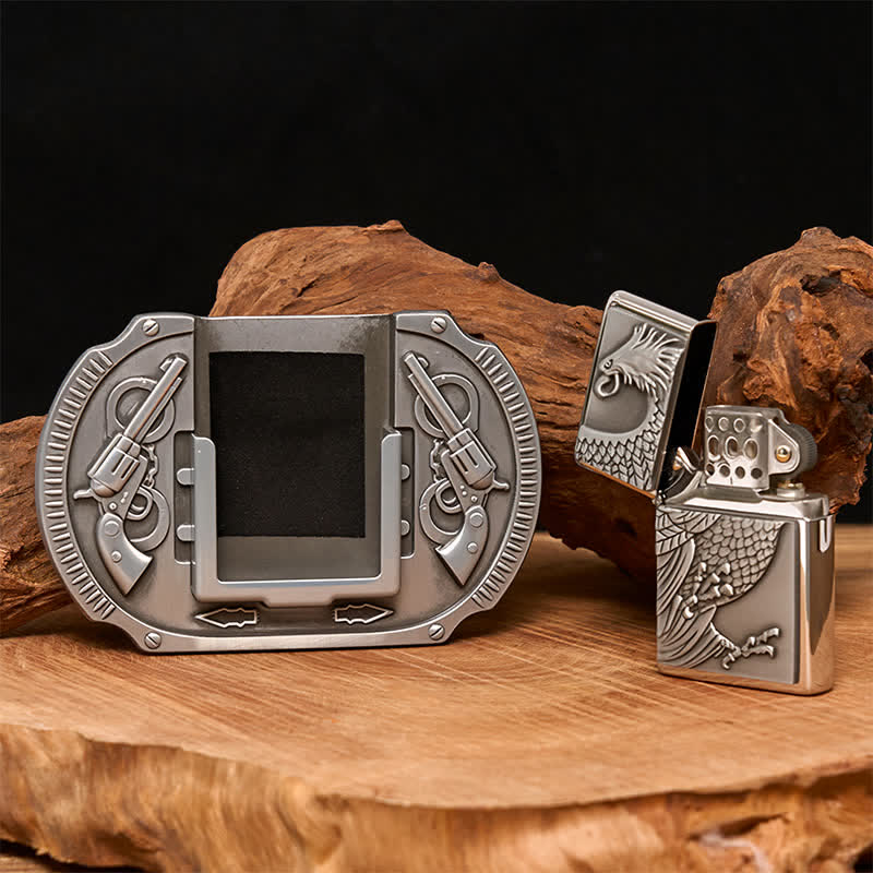 Ceinture en cuir pour homme avec briquet caché Silver Eagle Guns DIY