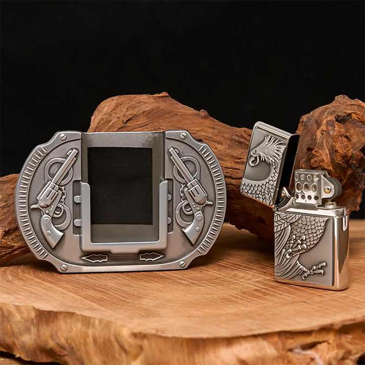 Ceinture en cuir pour homme avec briquet caché Silver Eagle Guns DIY