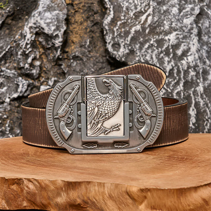 Ceinture en cuir pour homme avec briquet caché Silver Eagle Guns DIY