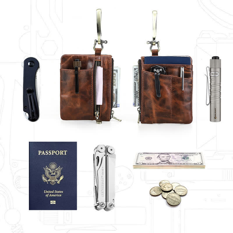 Sac à outils fonctionnel en cuir avec grande boucle à crochet - image 4