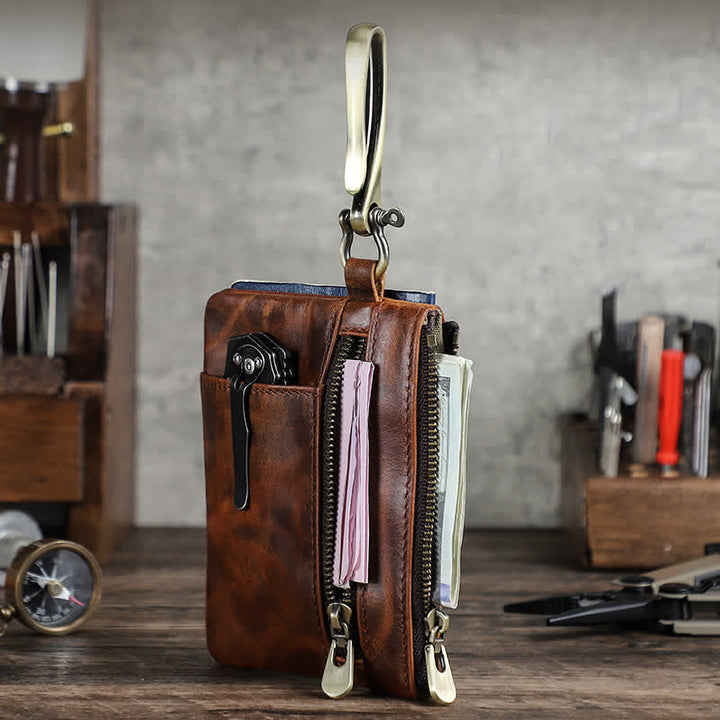 Sac à outils fonctionnel en cuir avec grande boucle à crochet - image 3