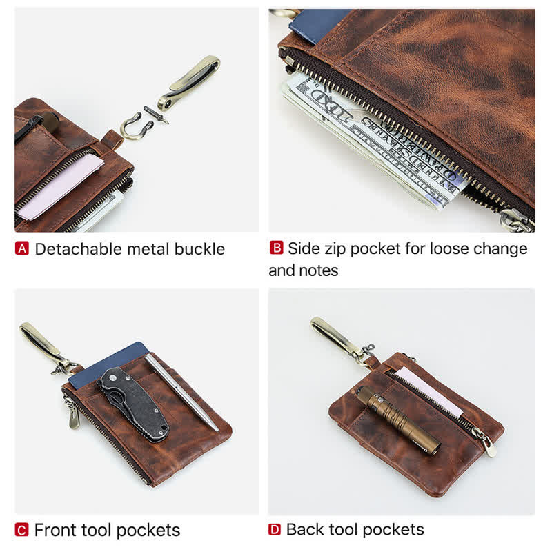 Sac à outils fonctionnel en cuir avec grande boucle à crochet - image 7