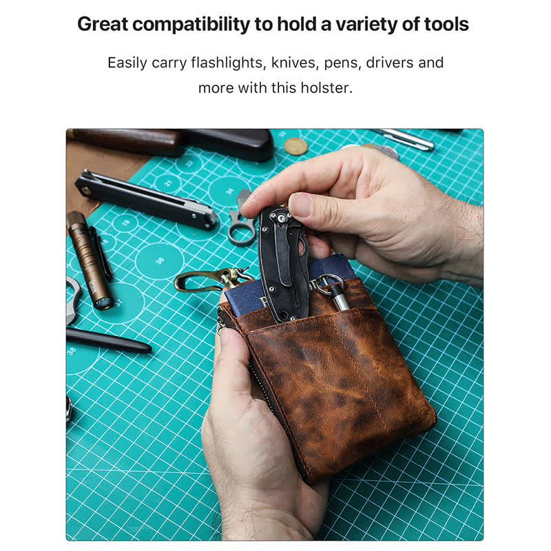 Sac à outils fonctionnel en cuir avec grande boucle à crochet - image 6