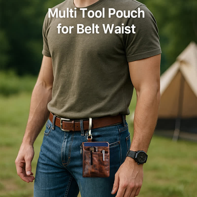 Sac à outils fonctionnel en cuir avec grande boucle à crochet - image 2