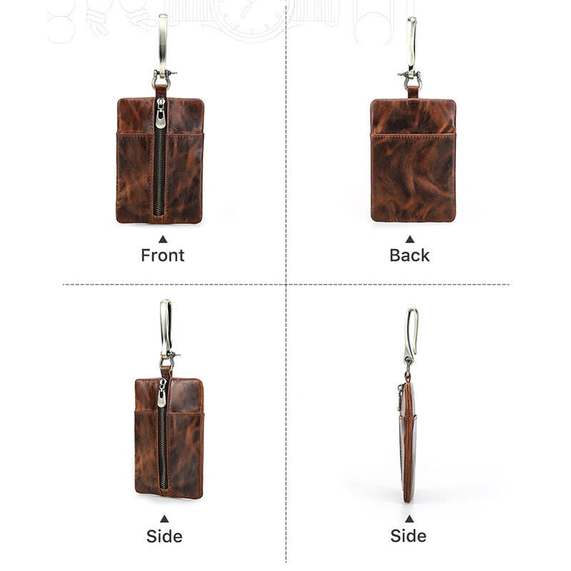 Sac ceinture en cuir pour outils d'extérieur avec grande boucle à crochet - image 8