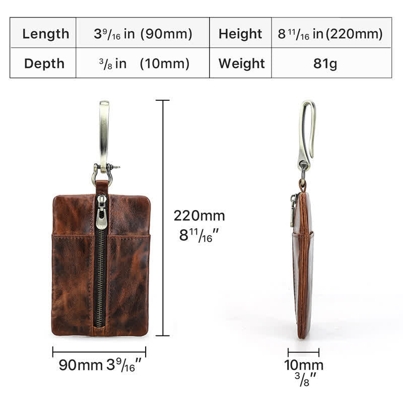 Sac ceinture en cuir pour outils d'extérieur avec grande boucle à crochet - image 10