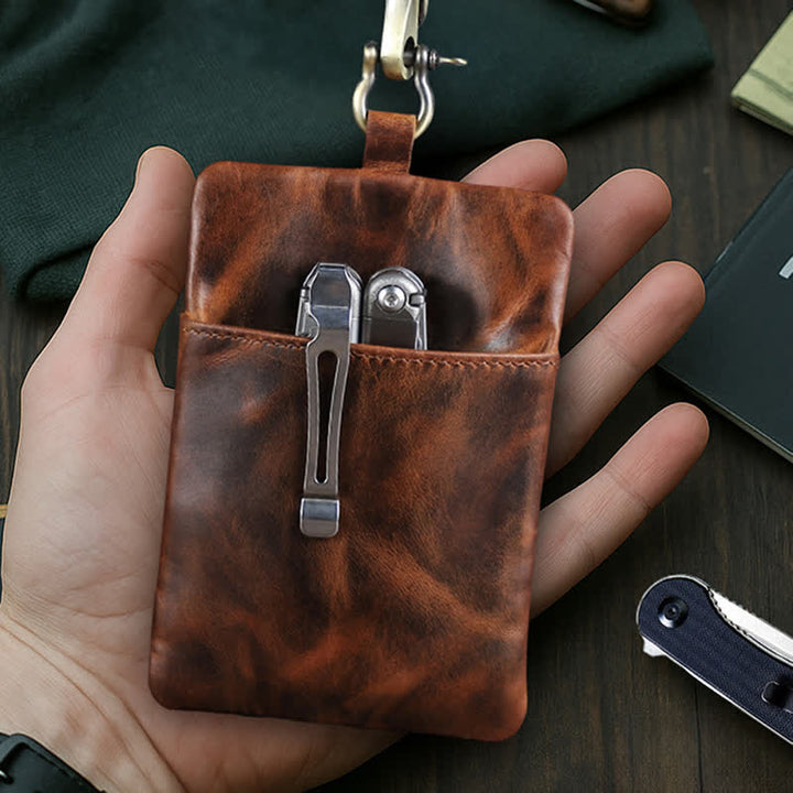 Sac ceinture en cuir pour outils d'extérieur avec grande boucle à crochet - image 12