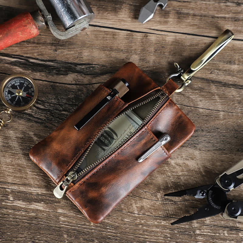 Sac ceinture en cuir pour outils d'extérieur avec grande boucle à crochet - image 11