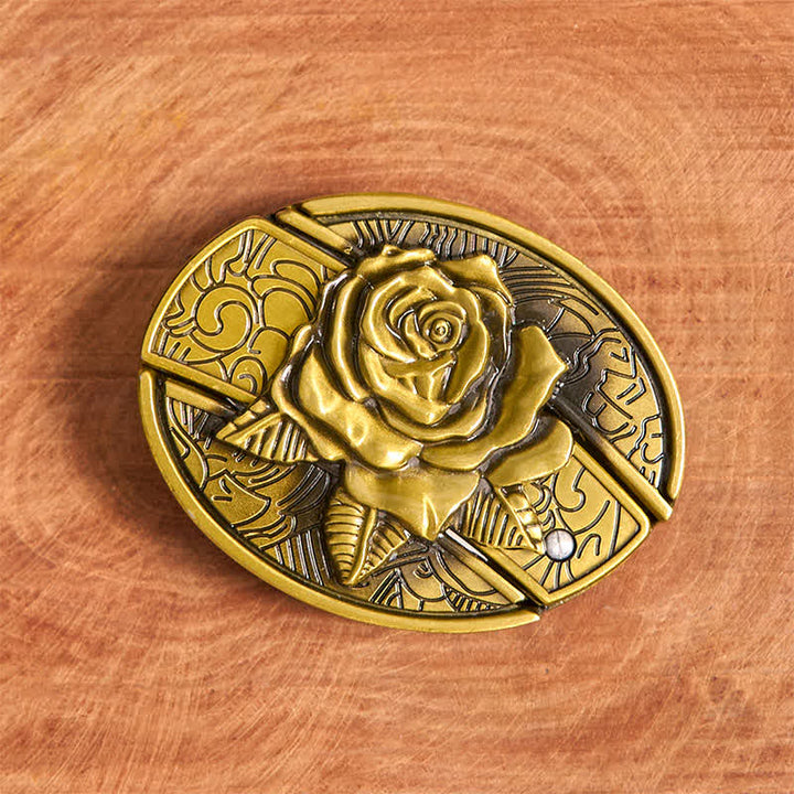 Ceinture en cuir pour homme avec couteau pliant caché en bronze et rose - image 3