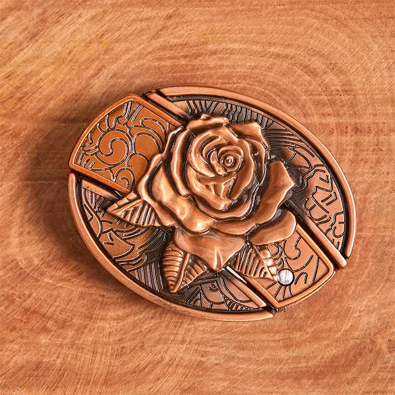 Ceinture en cuir pour homme avec couteau pliant caché en bronze rouge et rose - image 3