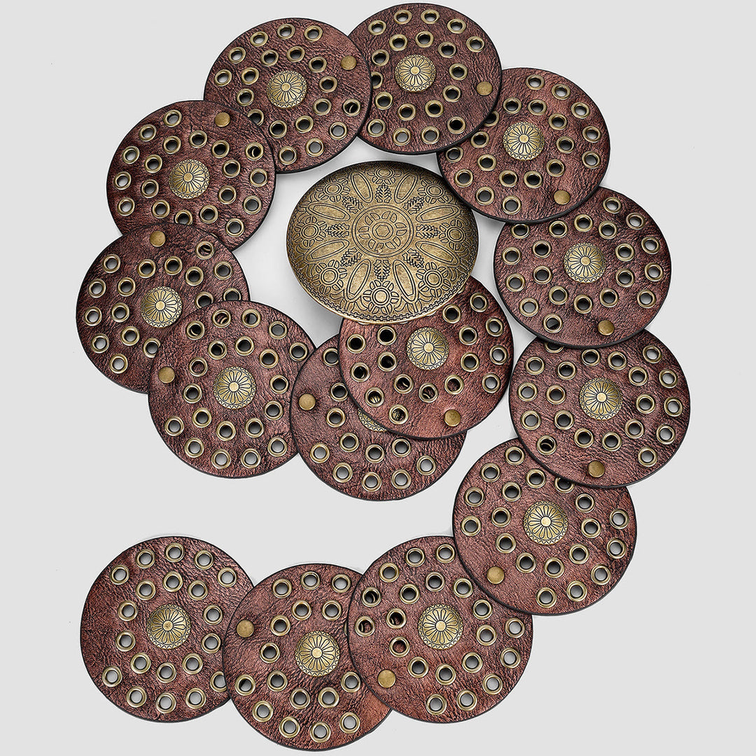 Ceinture en cuir pour femme, style rétro occidental, creuse et exagérée - Brun - image 2