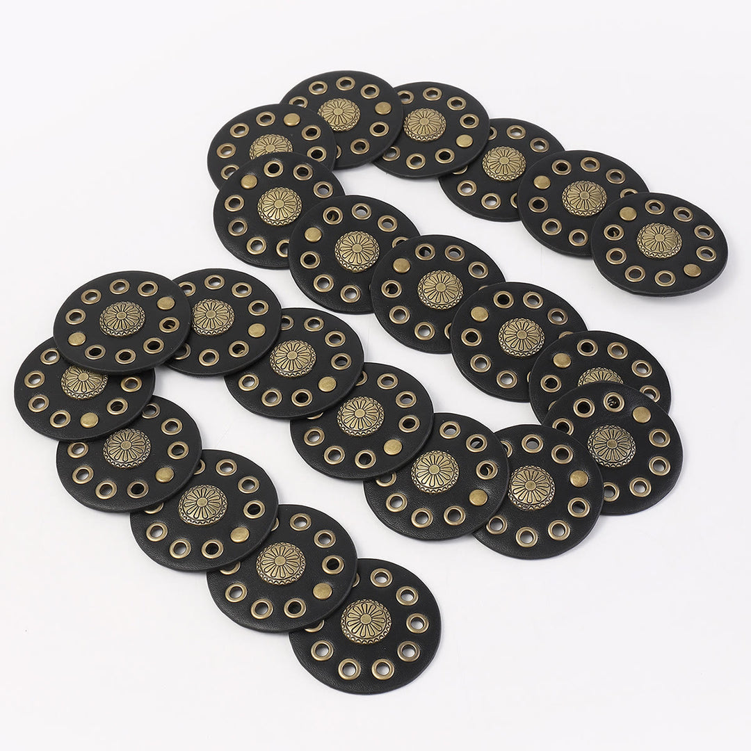 Ceinture en cuir noire circulaire rétro creuse pour femme - image 4