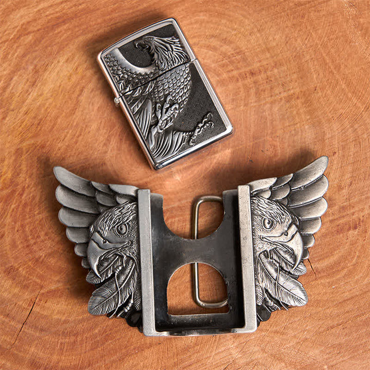 Ceinture en cuir de vautour argenté pour homme avec briquet caché - image 5