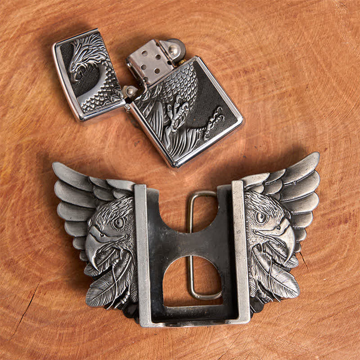 Ceinture en cuir de vautour argenté pour homme avec briquet caché - image 6