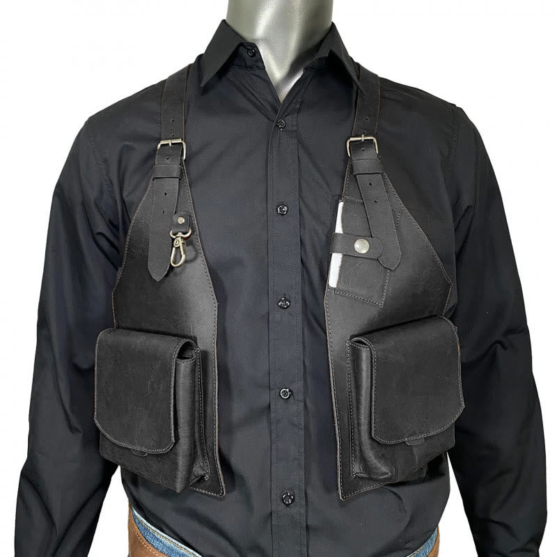 Sac à bandoulière style médiéval à grandes poches - image 3