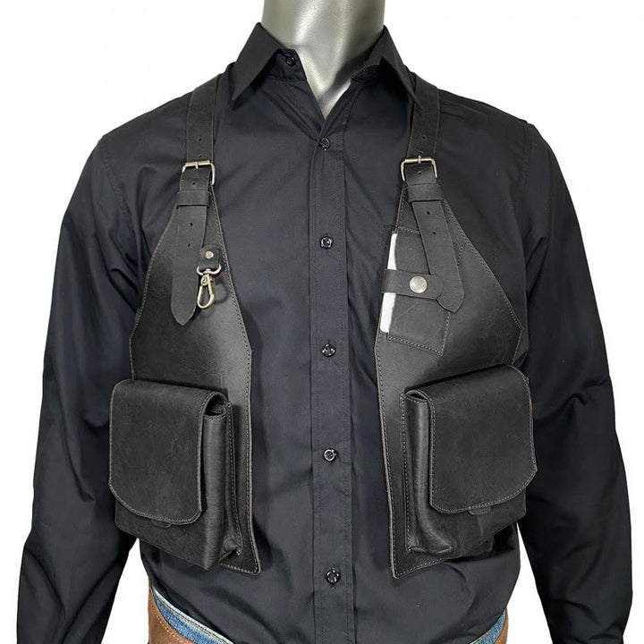 Sac à bandoulière style médiéval à grandes poches - image 3