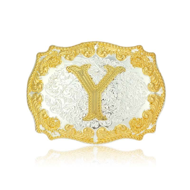 Ceinture en cuir pour homme avec boucle initiale dorée - Y - Sans ceinture - image 30