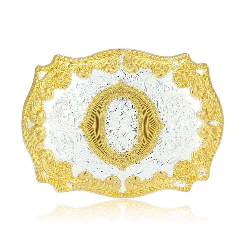 Ceinture en cuir pour homme avec boucle initiale dorée - O - Sans ceinture - image 20