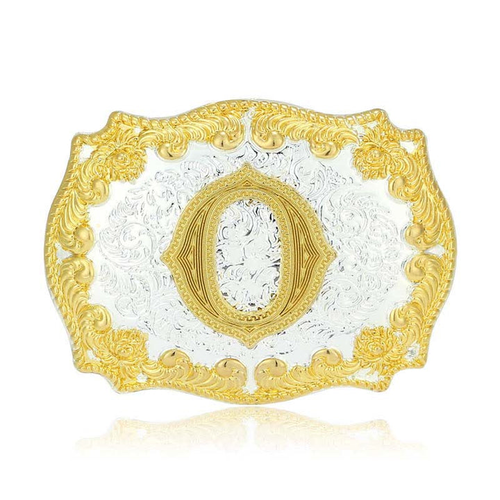 Ceinture en cuir pour homme avec boucle initiale dorée - O - Sans ceinture - image 20