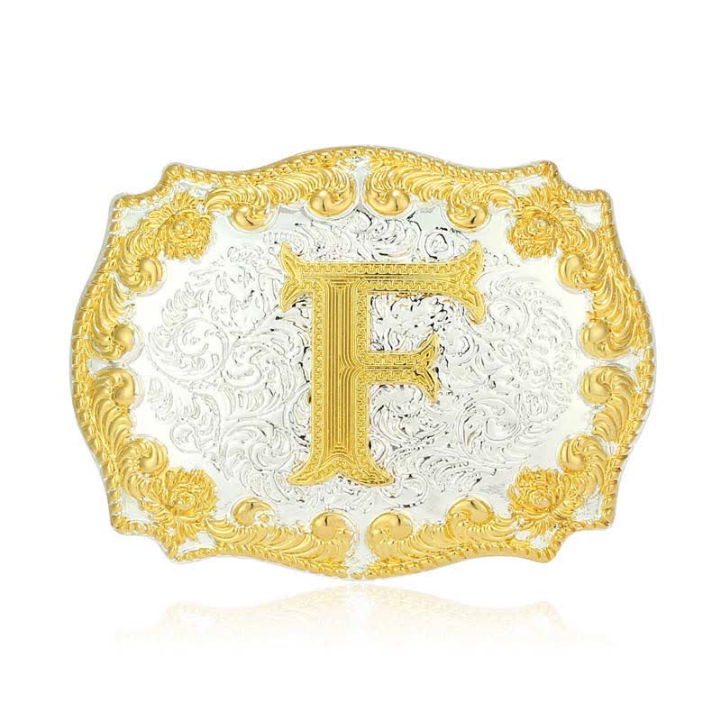 Ceinture en cuir pour homme avec boucle initiale dorée - F - Sans ceinture - image 11