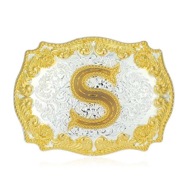 Ceinture en cuir pour homme avec boucle initiale dorée - S - Sans ceinture - image 24