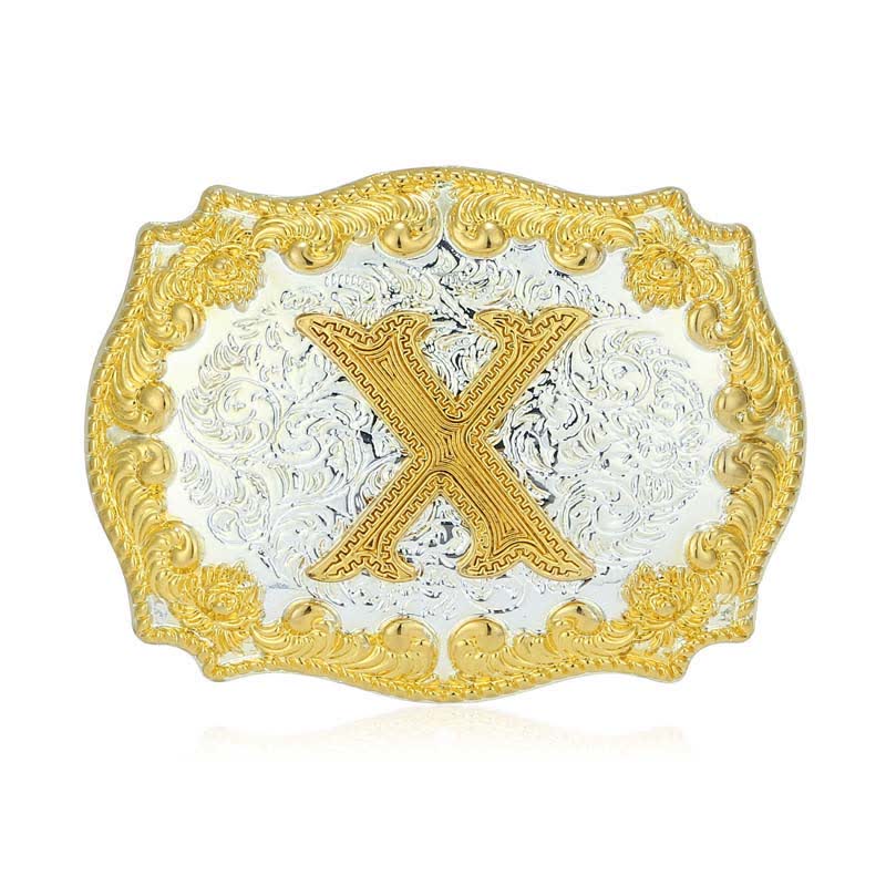 Ceinture en cuir pour homme avec boucle initiale dorée - X - Sans ceinture - image 29