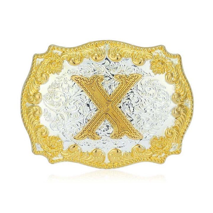 Ceinture en cuir pour homme avec boucle initiale dorée - X - Sans ceinture - image 29