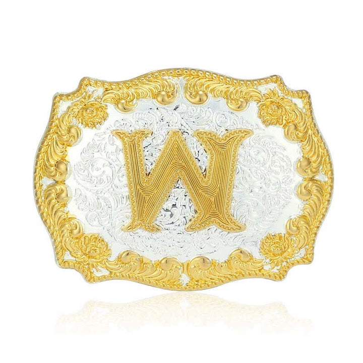 Ceinture en cuir pour homme avec boucle initiale dorée - W - Sans ceinture - image 28