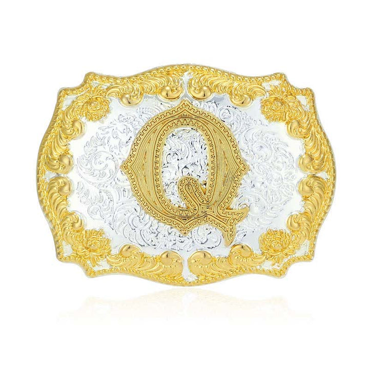 Ceinture en cuir pour homme avec boucle initiale dorée - Q - Sans ceinture - image 22