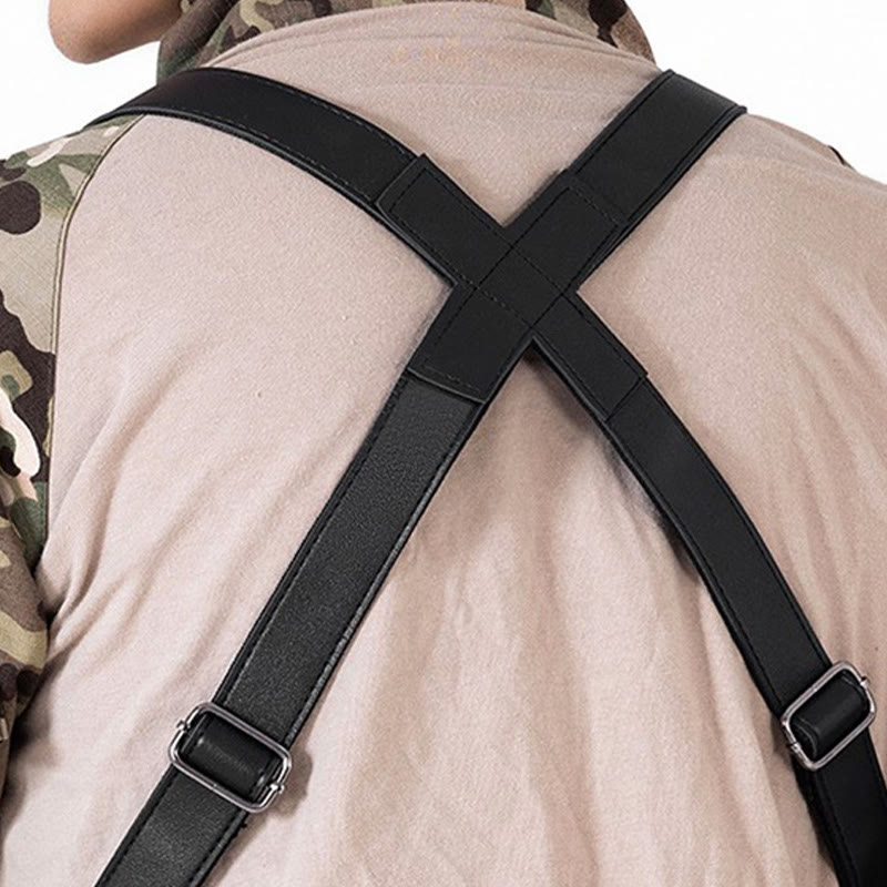 Sac à bandoulière multi-poches en cuir de grande capacité pour l'extérieur - image 5