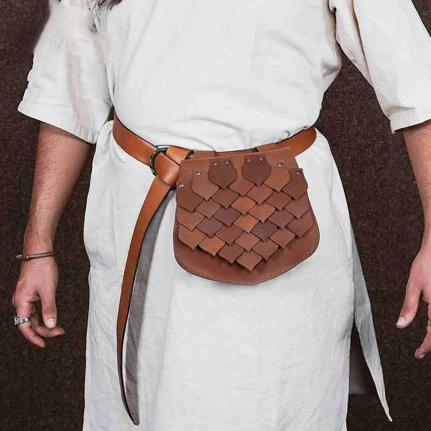 Sac ceinture viking de grande capacité de style médiéval en écailles de poisson - image 1