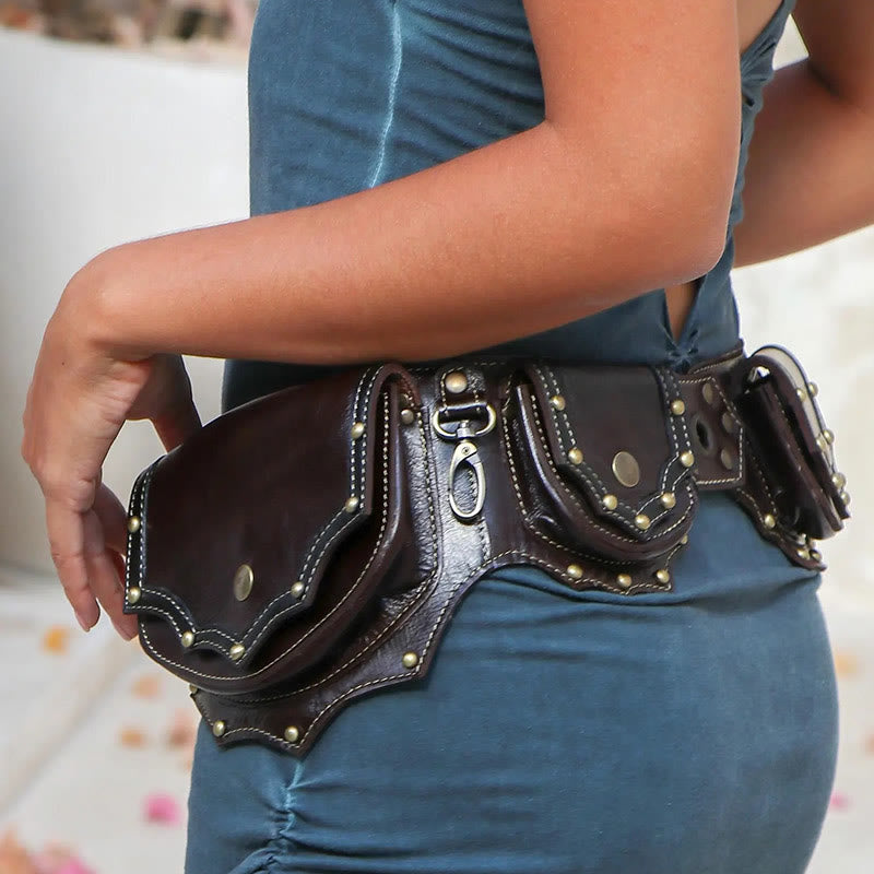 Sac ceinture rétro multi-poches style viking - image 5