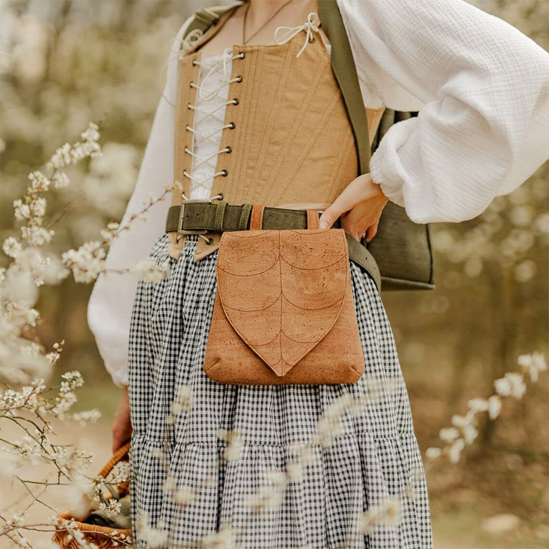 Sac ceinture Viking rétro Halloween en forme de feuille pour femme - Kaki - image 4