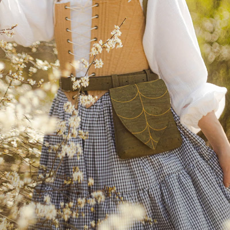 Sac ceinture Viking rétro Halloween en forme de feuille pour femme - Vert - image 3