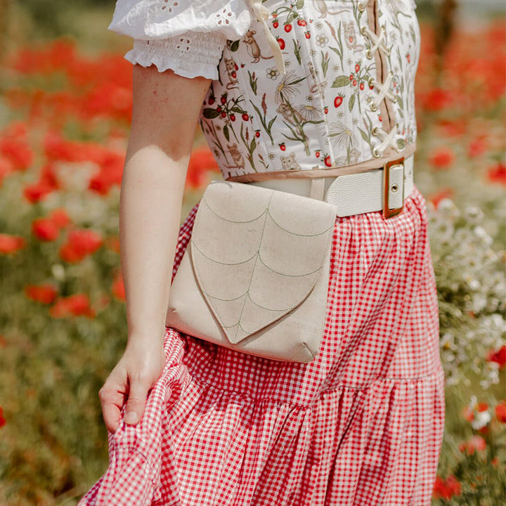 Sac ceinture Viking rétro Halloween en forme de feuille pour femme - Blanc - image 2