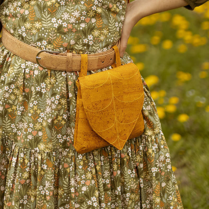 Sac ceinture Viking rétro Halloween en forme de feuille pour femme - Jaune - image 6