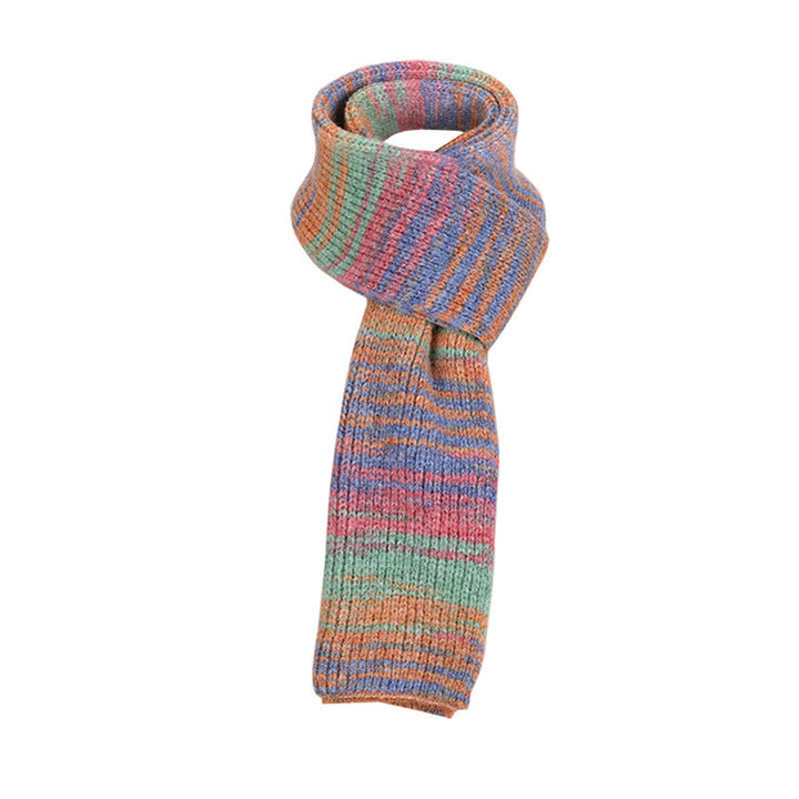 Ensemble de 3 pièces bonnet, écharpe et gants à rayures neutres multicolores - image 4