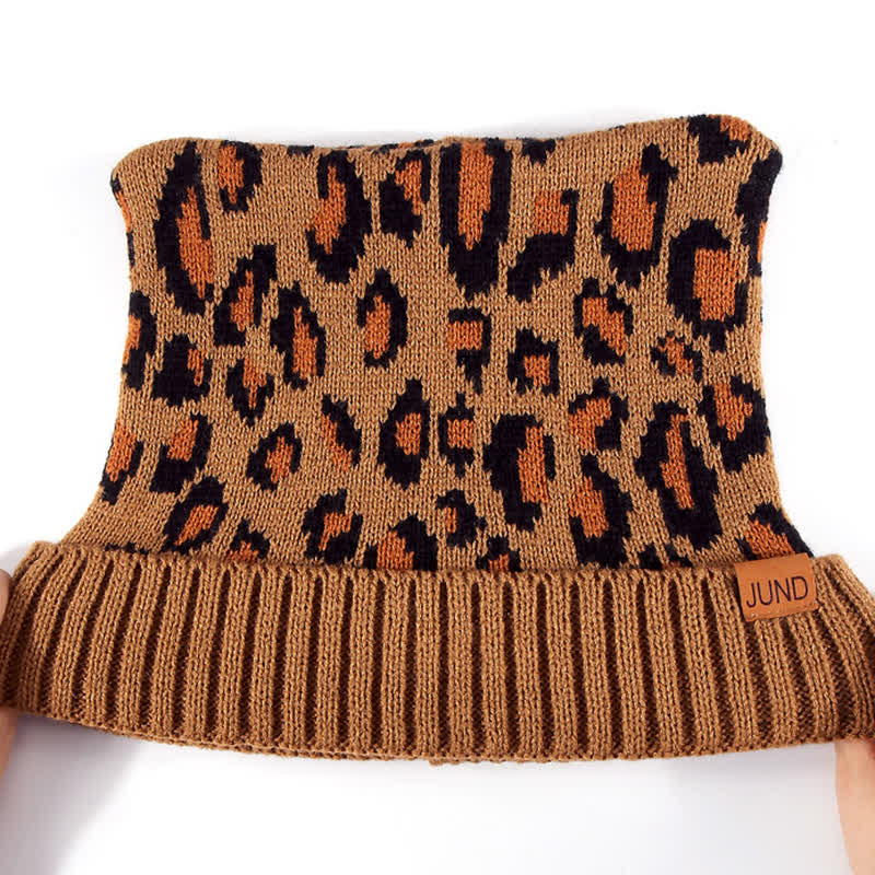 Ensemble de 3 pièces avec bonnet, écharpe et gants à imprimé léopard et oreilles de chat - image 6