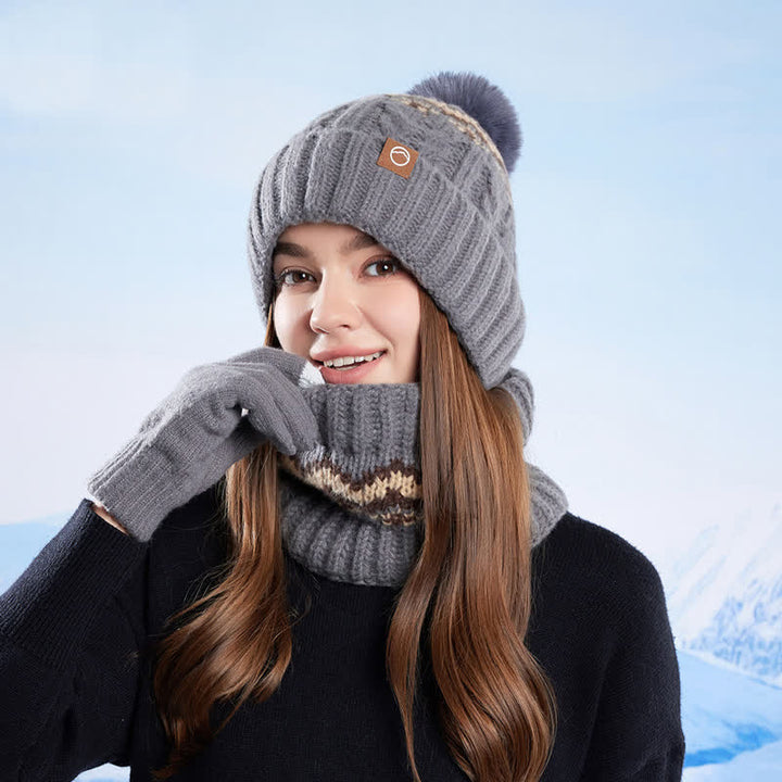 Ensemble de 3 pièces de style minimaliste, chapeau, cache-cou, gants - image 9