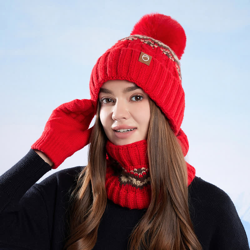 Ensemble de 3 pièces de style minimaliste, chapeau, cache-cou, gants - image 11