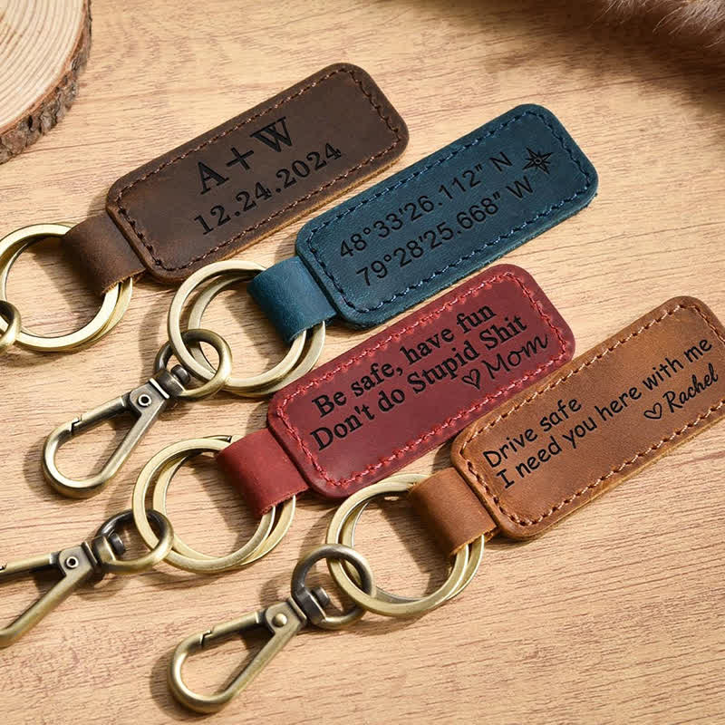 Porte-clés en cuir personnalisé gravé Cutsom - image 8