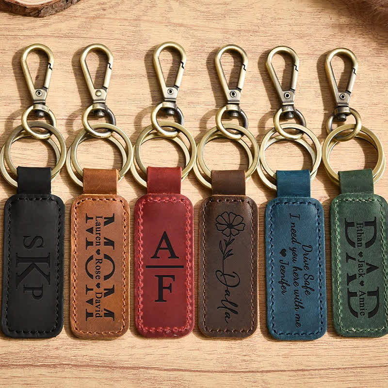 Porte-clés en cuir personnalisé gravé Cutsom - image 10