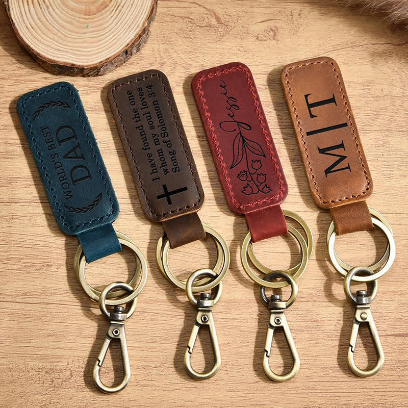 Porte-clés en cuir personnalisé gravé Cutsom - image 9